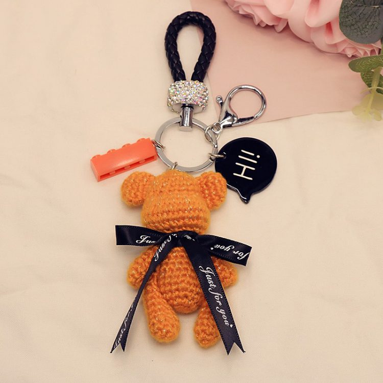 Handmade Crochet Bear Keychain – Cute Gift Charm